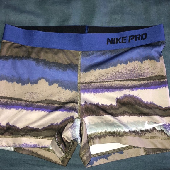 Nike Pants - Purple/Gray Tie Dye Nike Pro Shorts (M)